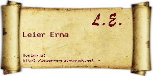 Leier Erna névjegykártya
